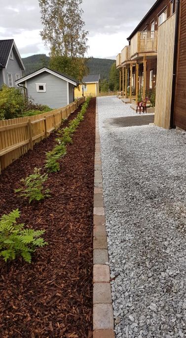 Beplanting utenfor rekkerhus